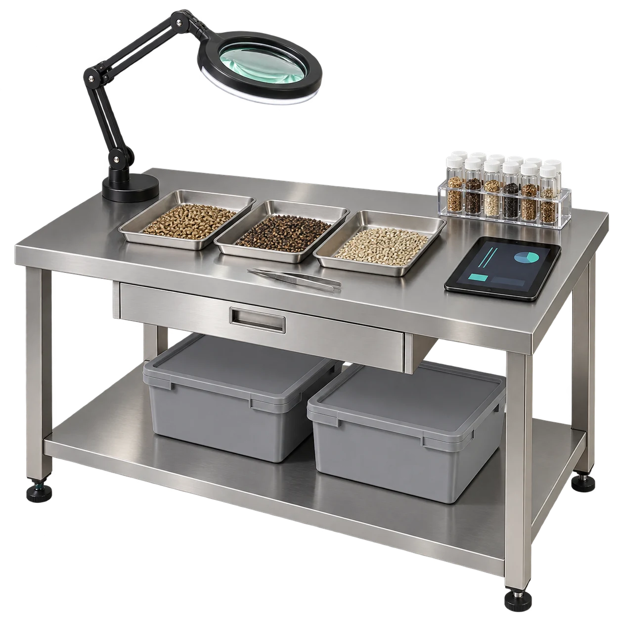Paillasse du laboratoire de breeding